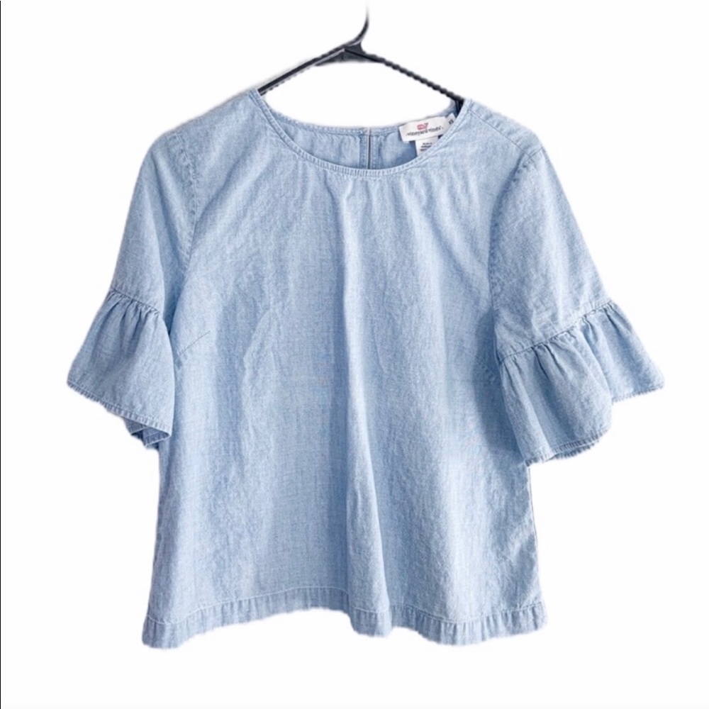 Vineyard Vines Denim Bell Sleeved Top X-Small